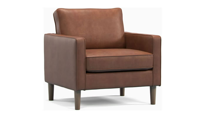 Studio Sits Carriage Armchair in Faux Leather Tan